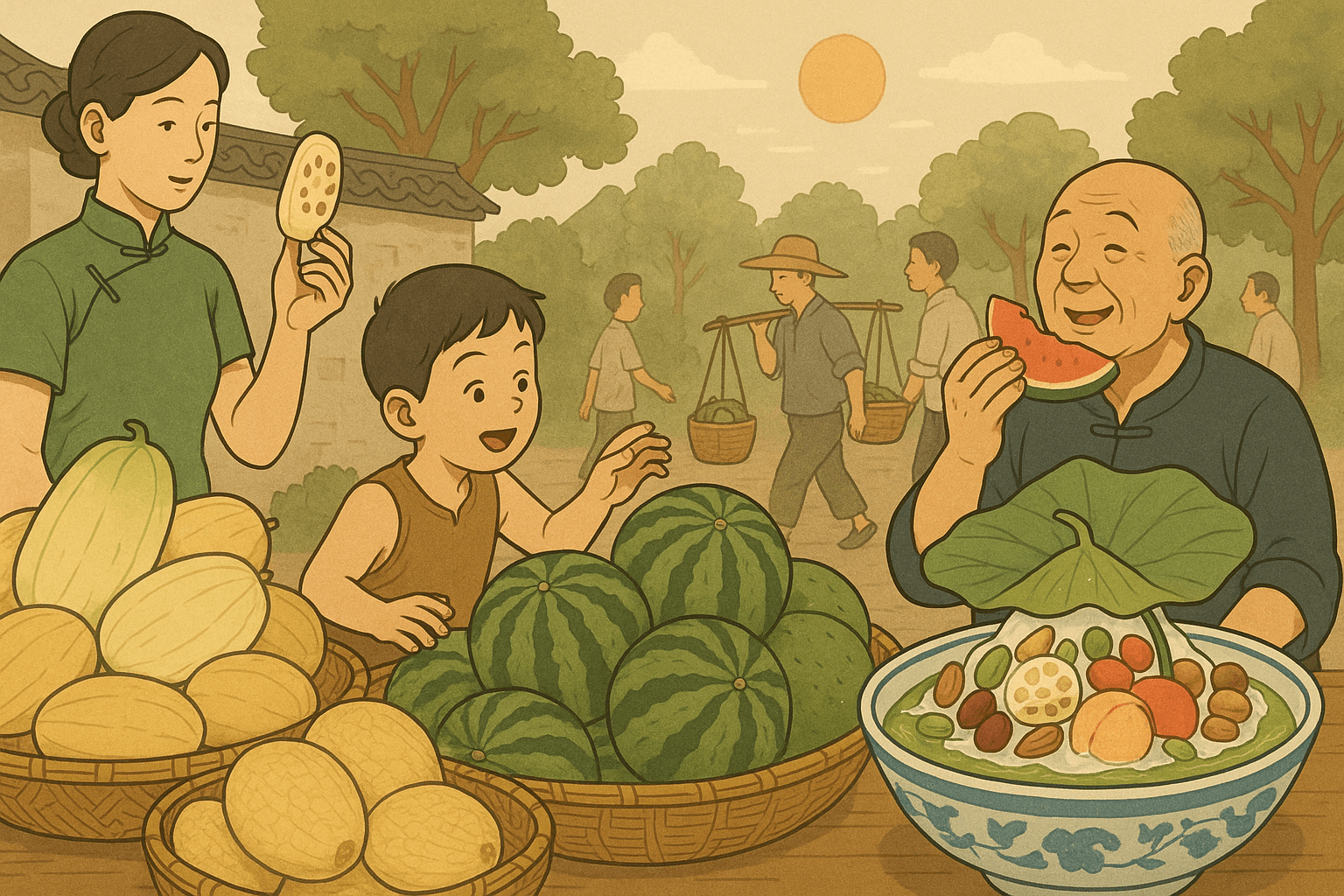 段落深度仿写：老舍写夏天二